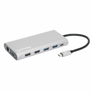 Manhattan Docking Station USB-C para Triple Monitor Laptop Alámbrico USB 3.2 Gen 1 (3.1 Gen 1) Type-C 4 2
