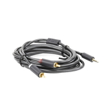 Cable Adaptador de 3.5mm Macho a 2 RCA Macho / 3 Metros (9.84 Pies) / Color Gris / Blindaje Múltiple / ABS / Alta Calidad