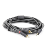 Cable Adaptador de 3.5mm Macho a 2 RCA Macho / 5 Metros (16.40 Pies) / Color Gris / Blindaje Múltiple / ABS / Alta Calidad