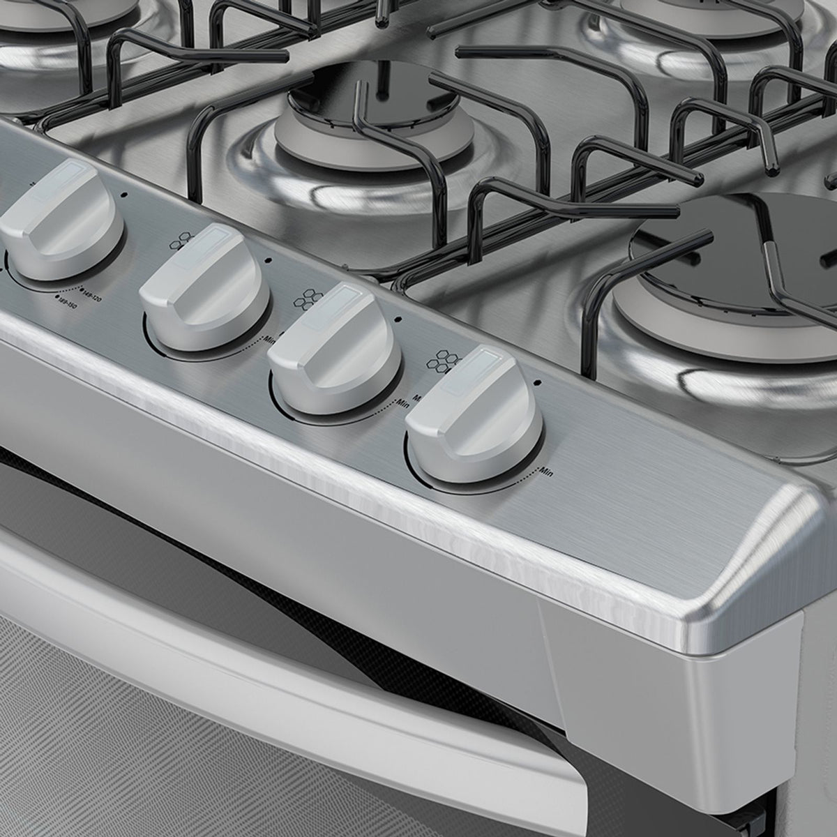 Whirlpool WF7419D estufa Independiente Gas licuado del petróleo (LPG) Gris
