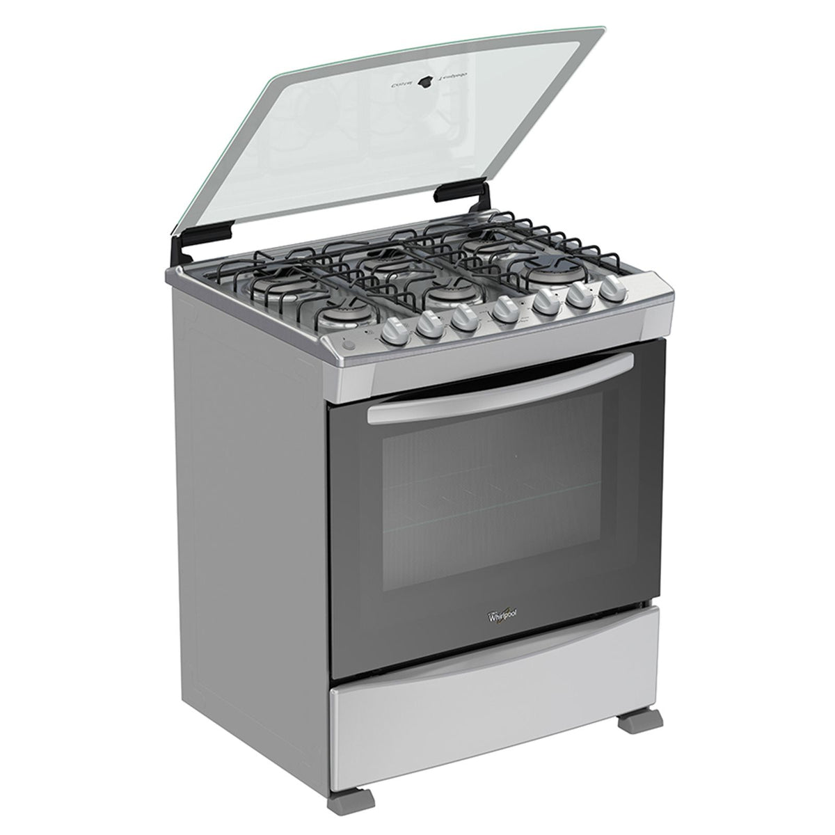 Whirlpool WF7419D estufa Independiente Gas licuado del petróleo (LPG) Gris