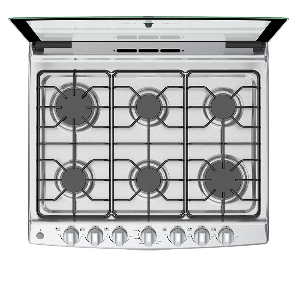 Whirlpool WF7419D estufa Independiente Gas licuado del petróleo (LPG) Gris