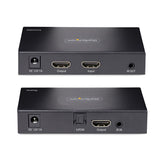 StarTech.com Extensor Alargador HDMI 4K por Cable CAT5/CAT6 Ethernet - Extensor de Vídeo 4K 60Hz HDR hasta 70m - Salida de Audio S/PDIF - Juego Kit de