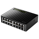 Cudy FS1016D dispositivo de redes Fast Ethernet (10/100) Negro, Bidireccional completo (Full duplex)
