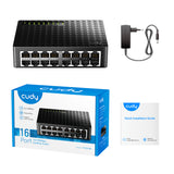 Cudy FS1016D dispositivo de redes Fast Ethernet (10/100) Negro, Bidireccional completo (Full duplex)