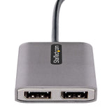 StarTech.com Adaptador USB-C a DisplayPort 1.4 Doble - Hub MST USB C Multi Monitor - Divisor Multiplicador DP Doble 5K 6