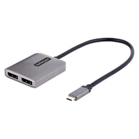 StarTech.com Adaptador USB-C a DisplayPort 1.4 Doble - Hub MST USB C Multi Monitor - Divisor Multiplicador DP Doble 5K 6