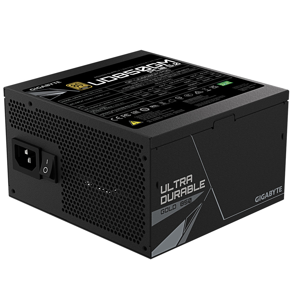 FUENTE DE PODER GIGABYTE UD850GM 80 PLUS GOLD, 20+4 PIN ATX, 120MM, 850W GP-UD850GM PG5