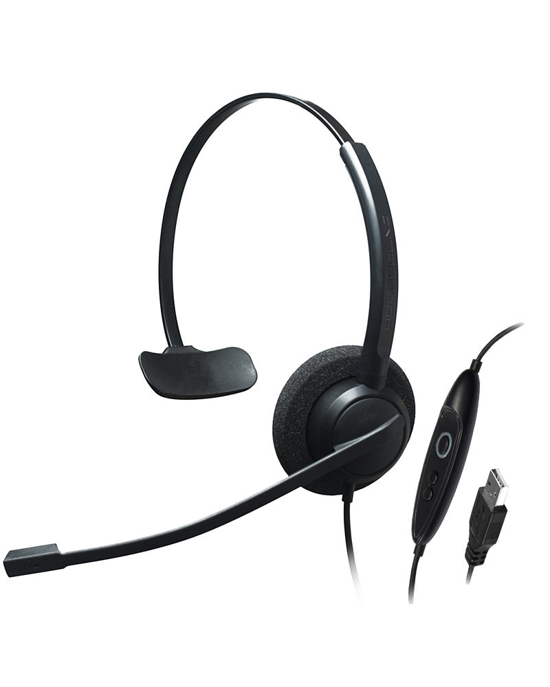 CRYSTAL SR2731, Diadema clásica, accesible, control mute y vol, USB (Monoaural)