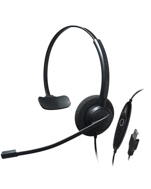 CRYSTAL SR2731, Diadema clásica, accesible, control mute y vol, USB (Monoaural)