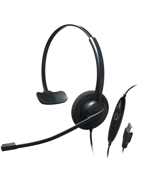 CRYSTAL SR2731, Diadema clásica, accesible, control mute y vol, USB (Monoaural)