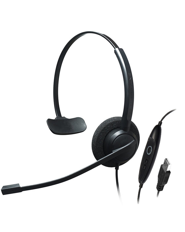 CRYSTAL SR2731, Diadema clásica, accesible, control mute y vol, USB (Monoaural)