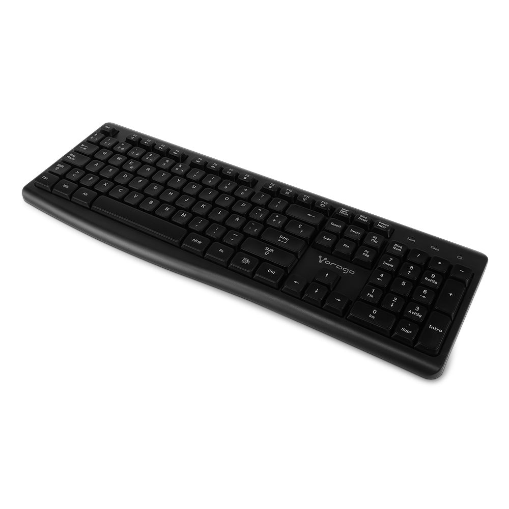 Vorago KM-200 V2 teclado Universal RF inalámbrico QWERTY Español Negro, Tamaño completo (100%)