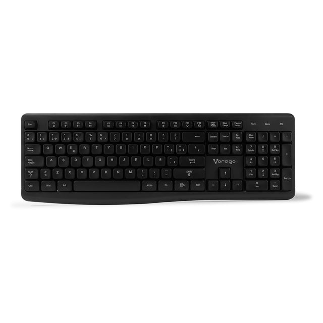 Vorago KM-200 V2 teclado Universal RF inalámbrico QWERTY Español Negro, Tamaño completo (100%)