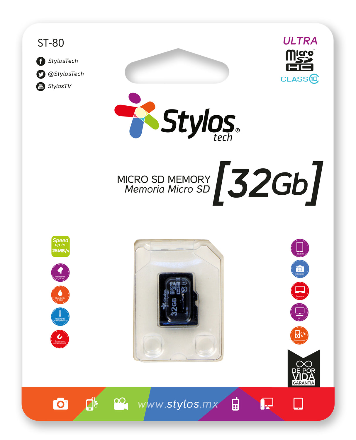 Memoria  STYLOS Micro SD 32gb UHS1 con Adaptador