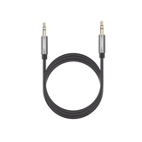 Cable Auxiliar 2 Metros / Conector 3.5mm a 3.5mm / Macho a Macho / Cubierta de TPE / Carcasa de Aluminio / Color Negro