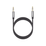 Cable Auxiliar 5 Metros / Conector 3.5mm a 3.5mm / Macho a Macho / Cubierta de TPE / Carcasa de Aluminio / Color Negro