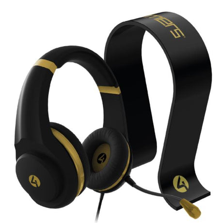 4Gamers XP-GOLDR-BLK-4G auricular y casco Auriculares Alámbrico Diadema Juego Negro, Oro