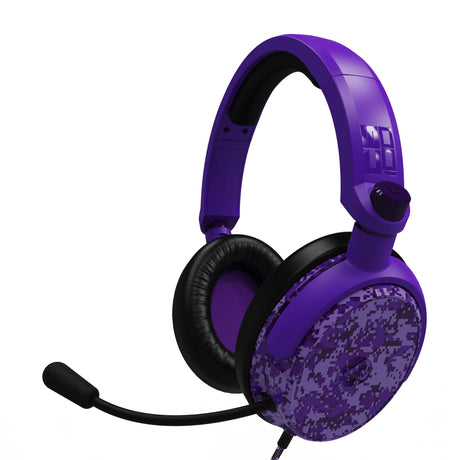 4Gamers C6-100 Audífonos Alámbrico Diadema Juego Negro, Púrpura, C6-100CAMO-PUR4G