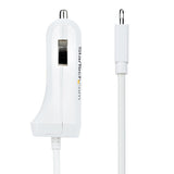 StarTech.com Cargador de Coche con Cable Rizado Lightning, Cable de 1m Rizado Lightning 12W Blanco, Cable Adaptador Carg