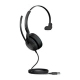 Jabra Evolve2 50 Auriculares Alámbrico Diadema Oficina/Centro de llamadas USB tipo A Bluetooth Negro, 20 - 20000 Hz, 127 g