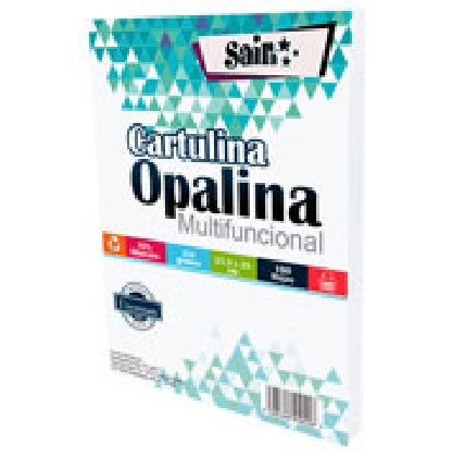 Paquete de cartulina opalina blancura 95