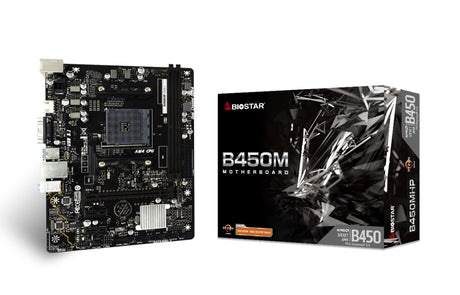 Biostar B450MHP placa base AMD B450 Enchufe AM4 Micro ATX, AMD Athlon, AMD Ryzen 3000 Series, AMD Ryzen 5000 Series