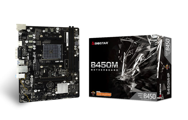 Biostar B450MHP placa base AMD B450 Enchufe AM4 Micro ATX, AMD Athlon, AMD Ryzen 3000 Series, AMD Ryzen 5000 Series