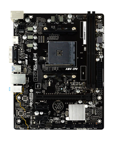 Biostar B450MHP placa base AMD B450 Enchufe AM4 Micro ATX, AMD Athlon, AMD Ryzen 3000 Series, AMD Ryzen 5000 Series