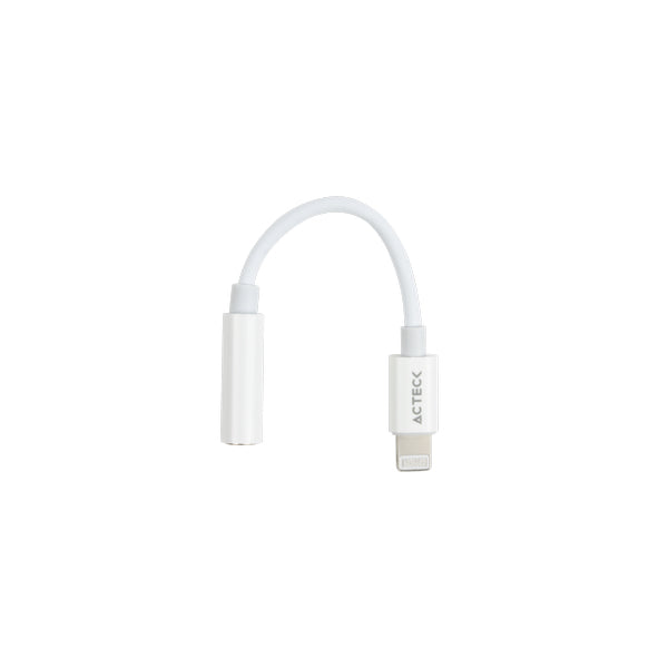 Acteck Shift Plus AL405 cable de audio 0.11 m 3,5mm Lightning Blanco, Hembra, Macho