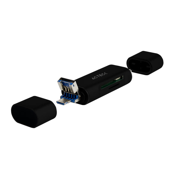 Acteck GATE EDIT DH450 lector de tarjeta USB 3.2 Gen 1 (3.1 Gen 1) Type-A/Type-C Plata, MicroSD (TransFlash)