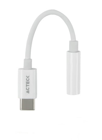Adaptador ACTECK USB C a Jack 3.5mm Shift Plus AA405 Para Auriculares Macho a Hembra Advanced Series Blanco