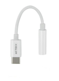 Adaptador ACTECK USB C a Jack 3.5mm Shift Plus AA405 Para Auriculares Macho a Hembra Advanced Series Blanco