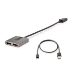 StarTech.com Hub MST de 2 Puertos DisplayPort 1.4 - Divisor Splitter DP para 2 Monitores - Adaptador DisplayPort a 2x Di