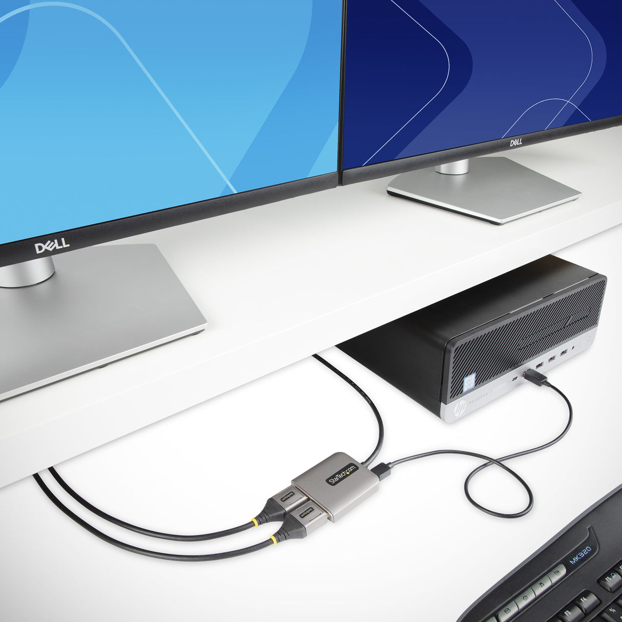 StarTech.com Hub MST de 2 Puertos DisplayPort 1.4 - Divisor Splitter DP para 2 Monitores - Adaptador DisplayPort a 2x Di