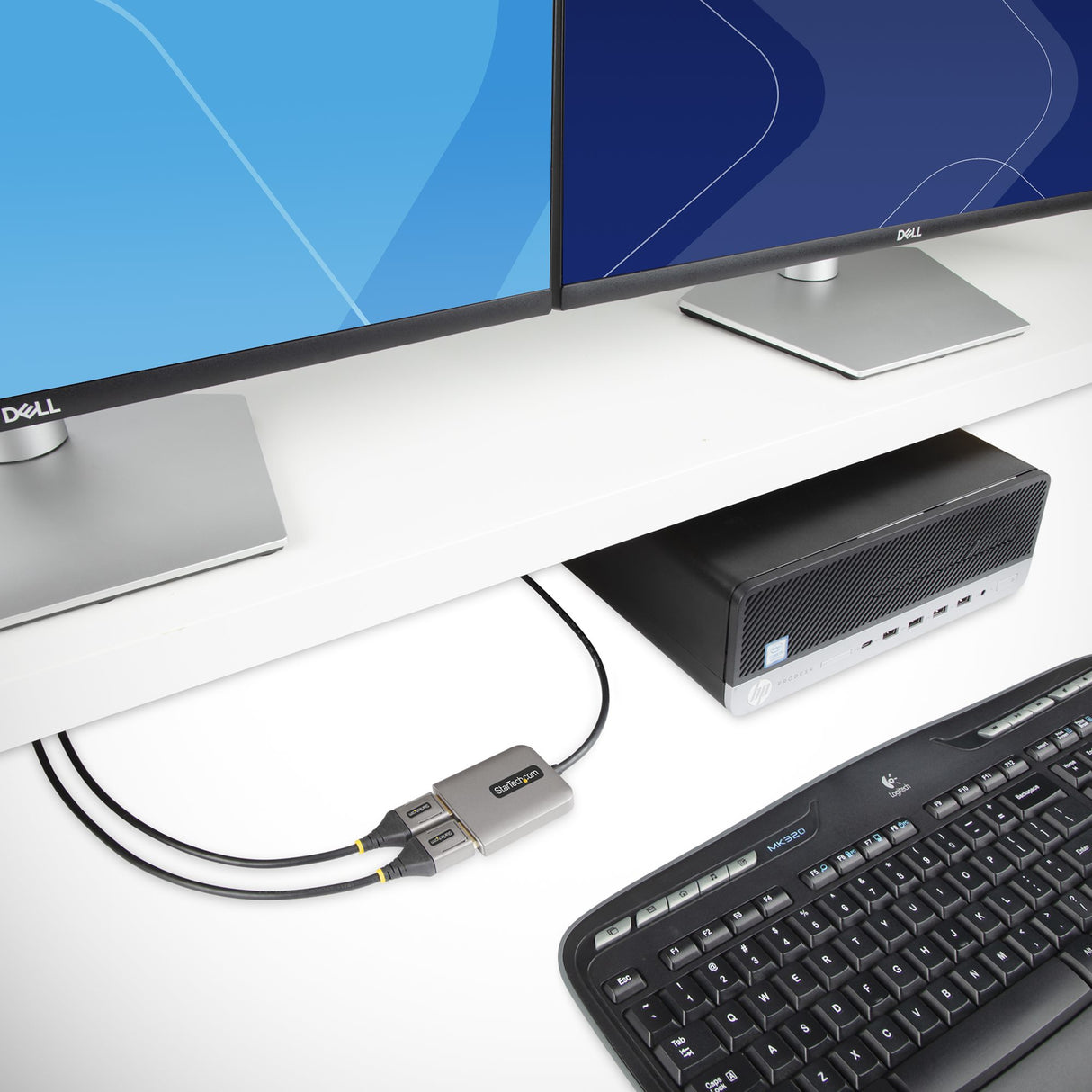 StarTech.com Hub MST de 2 Puertos DisplayPort 1.4 - Divisor Splitter DP para 2 Monitores - Adaptador DisplayPort a 2x Di