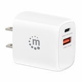 Manhattan 406291 adaptador e inversor de corriente Interior 20 W Blanco, Universal, 100 - 240 V