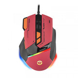 Getttech GPM-RGBWR-G1-RD ratón Juego Diestro USB tipo A 7200 DPI, Naranja, Rojo