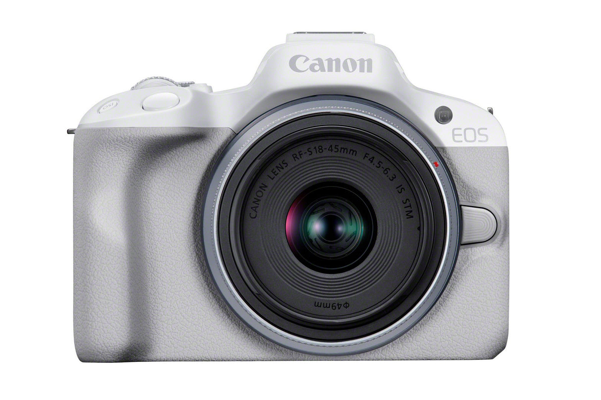 Canon EOS R50 Mirrorless Camera with 18-45mm Lens MILC 24.2 MP CMOS 6000 x 4000 Pixeles Blanco, 4K Ultra HD, Pantalla táctil