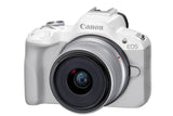 Canon EOS R50 Mirrorless Camera with 18-45mm Lens MILC 24.2 MP CMOS 6000 x 4000 Pixeles Blanco, 4K Ultra HD, Pantalla táctil