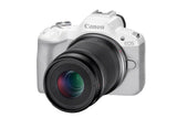Canon EOS R50 Mirrorless Camera with 18-45mm Lens MILC 24.2 MP CMOS 6000 x 4000 Pixeles Blanco, 4K Ultra HD, Pantalla táctil