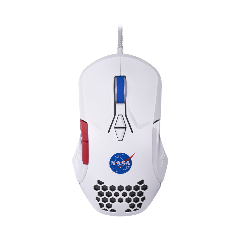TechZone NS-GM03 ratón Juego Diestro USB tipo A Óptico 6000 DPI, Azul, Rojo, Blanco