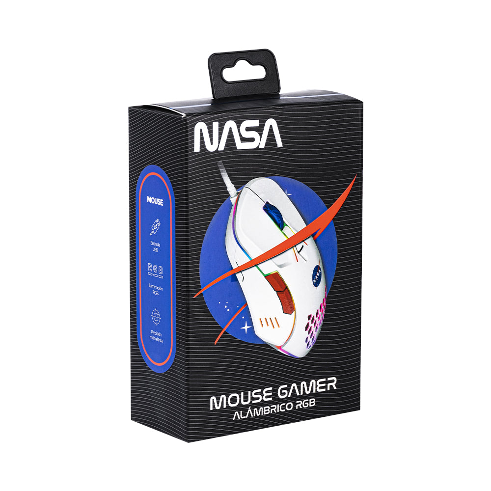 TechZone NS-GM03 ratón Juego Diestro USB tipo A Óptico 6000 DPI, Azul, Rojo, Blanco