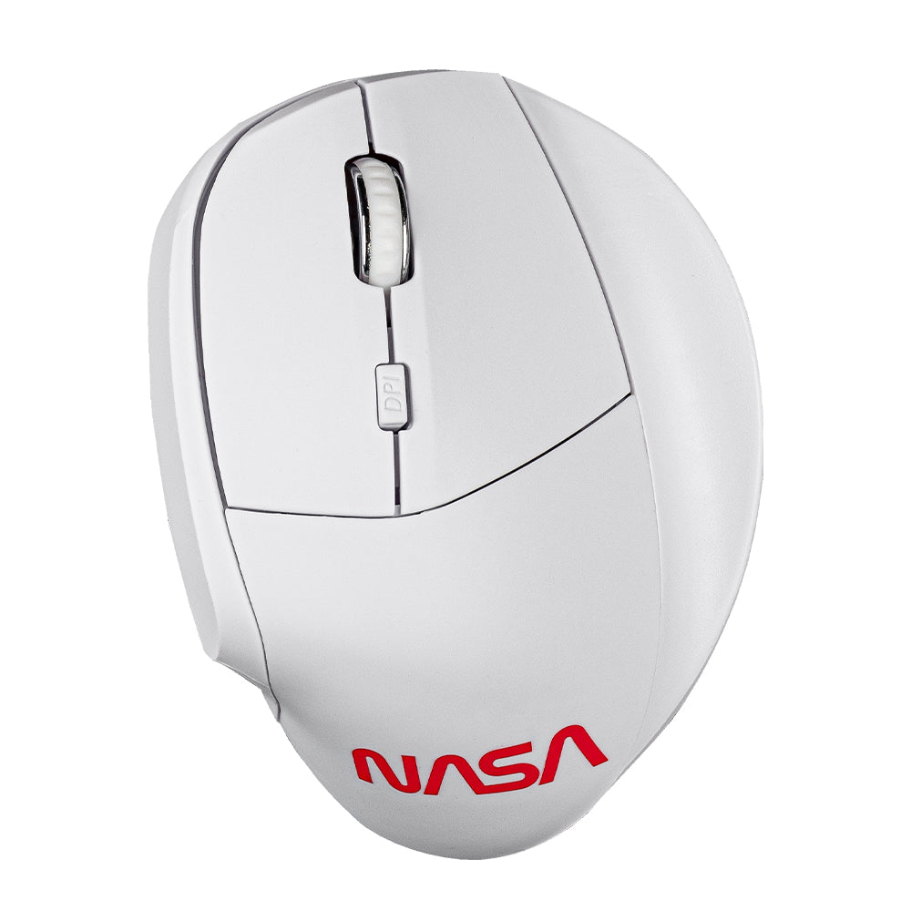 TechZone NS-MIS02 ratón Oficina Diestro RF inalámbrico 1600 DPI, Diseño vertical, Blanco
