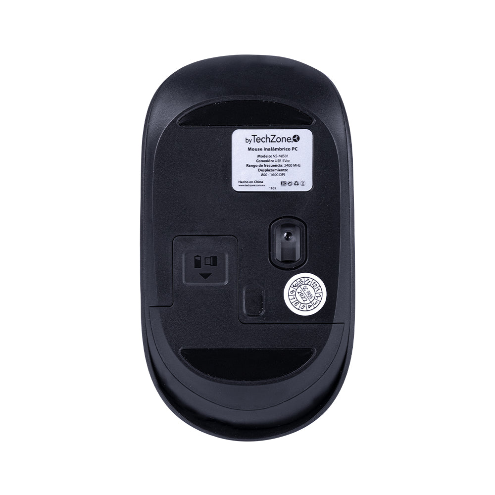 TechZone NS-MIS01 ratón Ambidiestro USB tipo A 1600 DPI, Negro | Ratones