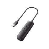 HUB USB-A 3.0 4 en 1 | 4 Puertos USB-A 3.0 (5Gbps) | Cable de 25 cm | Indicador Led | Ideal para Transferencia de Datos | Entrada USB-C para alimentar equipos de mayor consumo como discos duros | Color Negro.