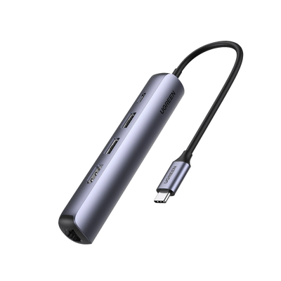 Ugreen 10919 base para portátil y replicador de puertos Alámbrico USB 3.2 Gen 1 (3.1 Gen 1) Type-C Gris