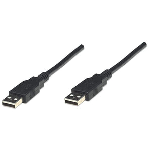 Manhattan Cable para Dispositivos USB A de Alta Velocidad, Macho/Macho, Negro