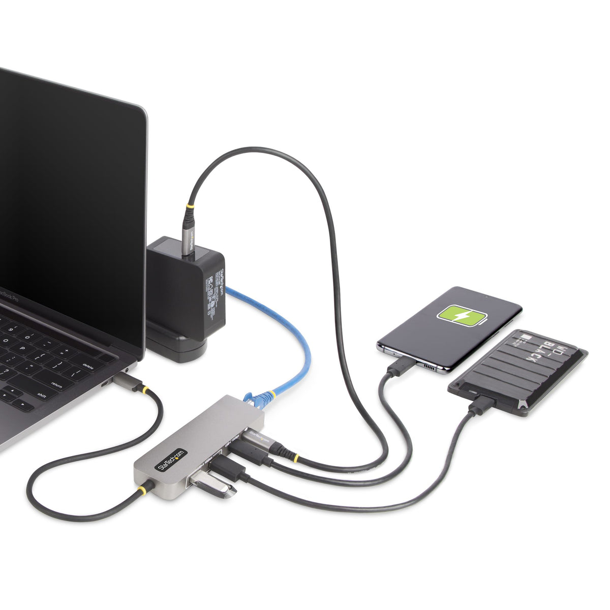 10G2A1C25EPD-USB-HUB - StarTech.com Hub USB-C de 3 Puertos con Red Ethernet de 2,5Gbps y Entrega de Alimentación PD de 100W de Paso - USB 3.2 1