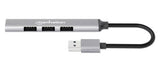 Manhattan Hub USB-A de 4 puertos, 4x USB-A (1x 5 Gbps USB 3.0 + 3x 480 Mbps USB 2.0), Alimentado por USB (no requiere alimentación externa), aluminio hubs de interfaz USB 3.2 Gen 1 (3.1 Gen 1) Type-A USB 2.0 3 1